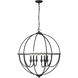 Artemis 6 Light 30 inch Matte Black Chandelier Ceiling Light